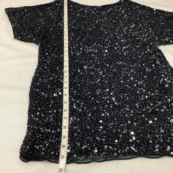 Aidan Mattox sequin cold shoulder mini cocktail dress black size 2 (W551) - Picture 10 of 14